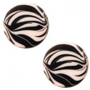 Polaris cabochon Plat 12mm zebra Rosa pink